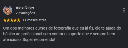 Avaliação de Alex Riber no Google